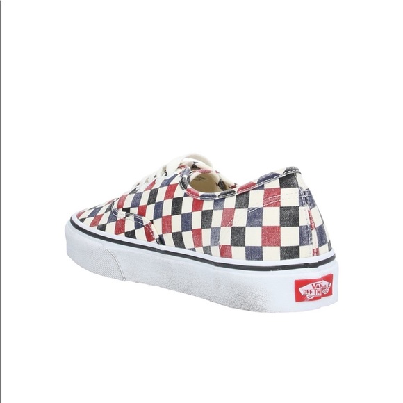 VANS Checkered Blue Red White Low Top Sneaker - Picture 4 of 7